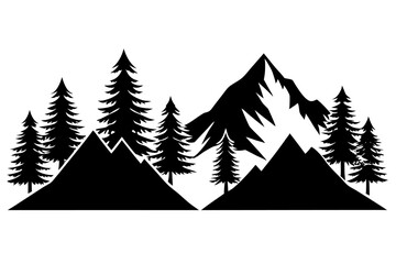 mountain vector range silhouette.