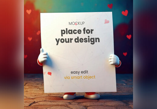 Square Page Mockup as Lovely Character