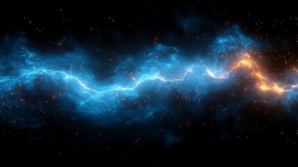 Obraz premium Bright energy and vibrant sparks surround the electric blue lightning bolt wallpaper image