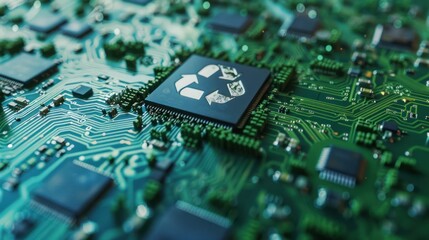 Circuit Board with Recycle Symbol