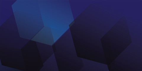 Obraz premium Blue hexagon abstract on dark background