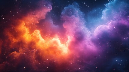 Brilliant lightning brightens a dynamic colorful cosmic scene with clouds wallpaper image