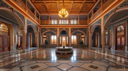 Obraz premium Magnificent Palace Interior: A Symphony of Architectural Grandeur
