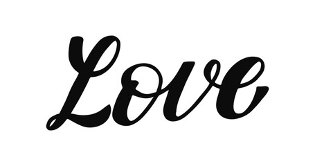 A beautifully crafted word Love in an artistic and flowing cursive font. The bold lettering stands out against a minimalistic backdrop, conveying a strong message of affection