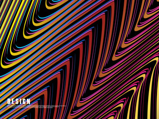 Abstract vector wavy light lines flowing dynamic colorful. isolated on black background for concept of energy, technology, digital, science, music, etc.