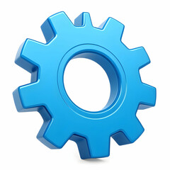 A blue gear icon represents settings, configuration,