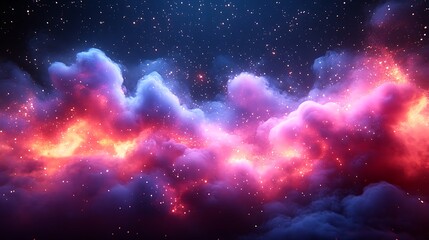 Fototapeta premium Electric bolts flash across a vivid cloud filled cosmic scene wallpaper image