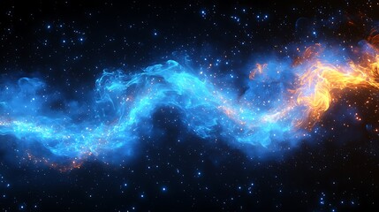 Fototapeta premium Glowing cosmic cloud showcasing blue and orange gaseous structures picture