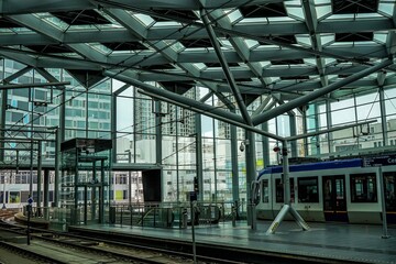 Railwaystation in the Hague , The Hague Central Station, Den Haag central railway station, Holland, Netherlands, Europe.
