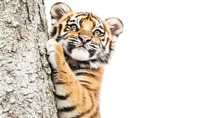 Fototapeta premium Cute Adorable Little Tiger in Watercolor Style Artwork