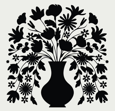 black flower tob vector illustrationn.