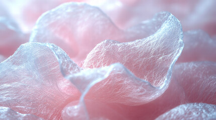 Fototapeta premium macro shot of delicate pink and white fibers with soft, ethereal texture