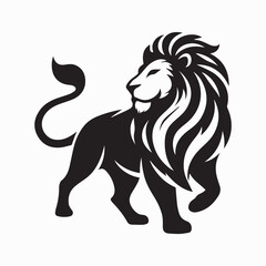 Fototapeta premium black Lion vector, Lion logo vector icon, Lion illustration design, Lion silhouette vector black and white