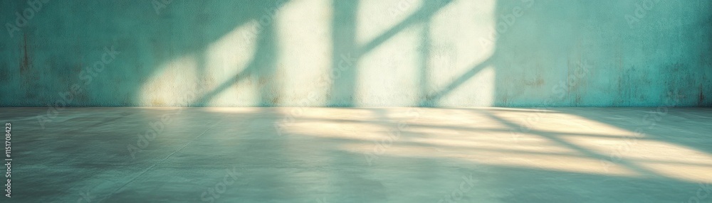 Poster discover the interplay of light and form with abstract shadow reflections on a wall, creating a mode
