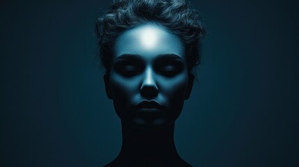 Explore the concept of a human silhouette with expanding light from the head, representing insight and creativity in this captivating image Discover the power of illumination and the essence of