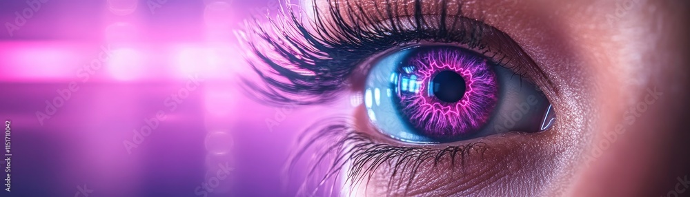 Poster explore the depths of human cognition through this captivating image a vibrant eye with neural pathw