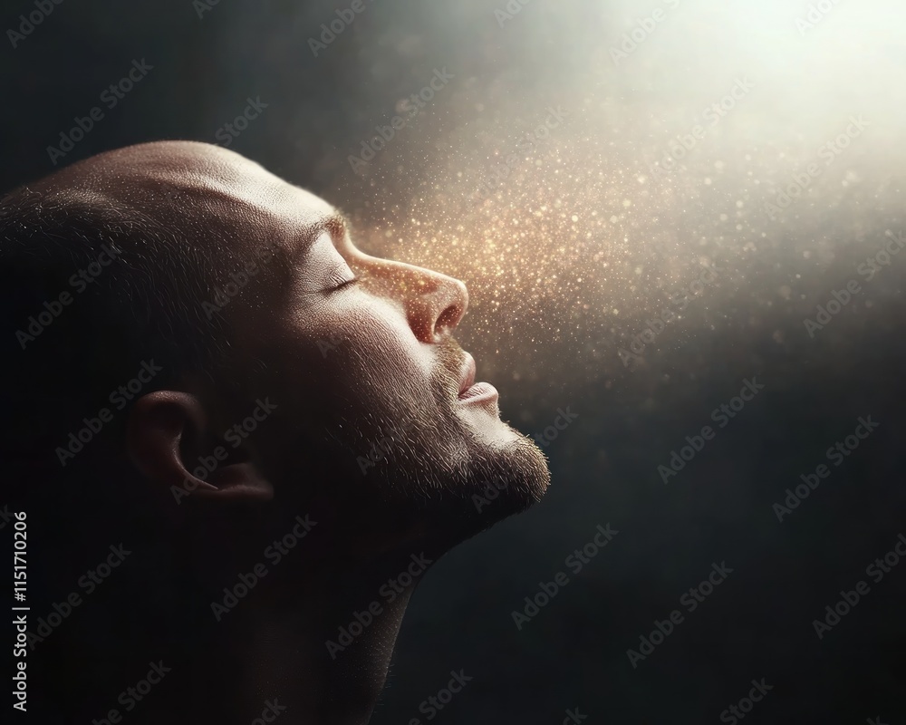 Poster explore the power of human thought with this profile view image, showcasing the interplay between li