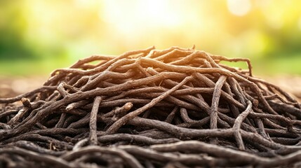 Explore the profound depths of ancestry with an artistic representation of intertwined family tree roots, symbolizing connections and shared history Discover visual metaphors depicting heritage