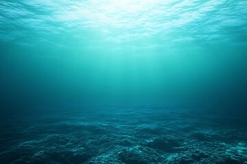 Obraz premium A deep ocean blue gradient fading into a soft teal glow, evoking tranquility.