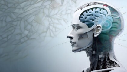 Obraz premium Future Consumer and technology concept: AI-generated art, machine and human creativity fusion.