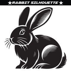 Rabbit silhouette isolated on a white background
