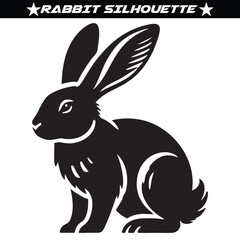 Rabbit silhouette isolated on a white background