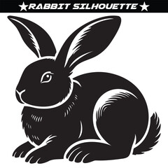 Rabbit silhouette isolated on a white background
