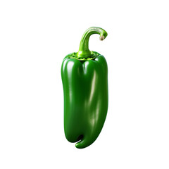 a green pepper with a stem