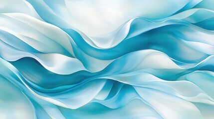 Abstract Blue and White Flowing Fabric