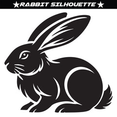 Rabbit silhouette isolated on a white background
