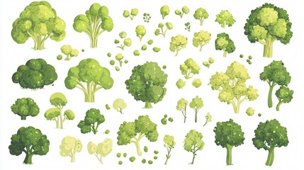 Fresh Broccoli Vector Illustration - Single 2D Image for Healthy Eating Designs