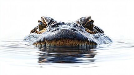Majestic Crocodile Head Emerges from Water - Vector Illustration