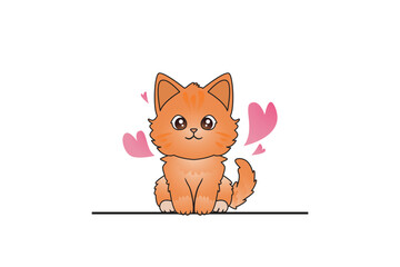 Obraz premium cartoon of cute cat character vector design