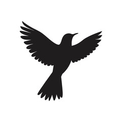 Elegant Nightingale Silhouette Vector Illustration | Bird Design