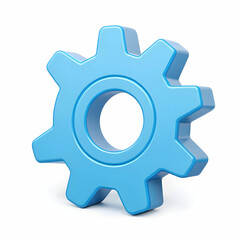 A blue gear icon represents settings, configuration,