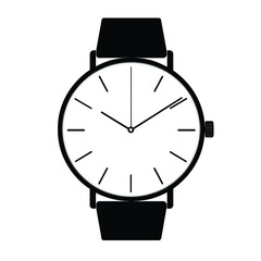 Clock icon in flat style, Business watch. Vector design element
