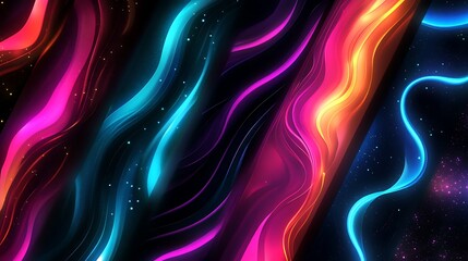 Colorful glowing abstract patterns featuring bright tones and soft transitions