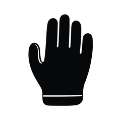 Obraz premium Black silhouette of a hand wearing a glove.