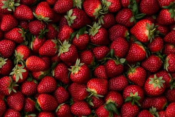 A vibrant collection of fresh strawberries.