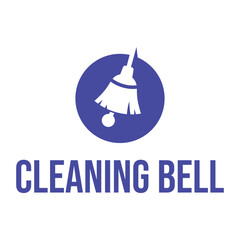 Fototapeta premium cleaning bell flat minimalist logo design