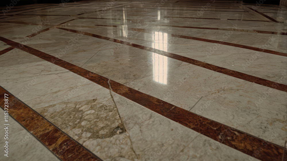 Poster intricate marble patterns on polished floor with contrasting lines. elegant design showcases blend o