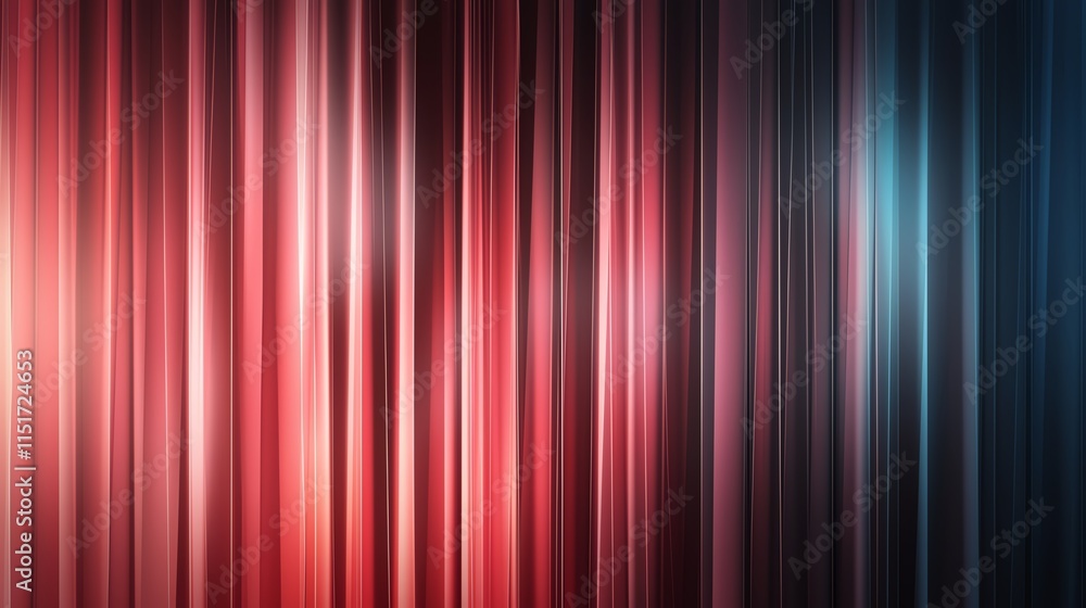 Poster abstract vertical lines in vibrant red and blue hues, creating a dynamic and modern background patte