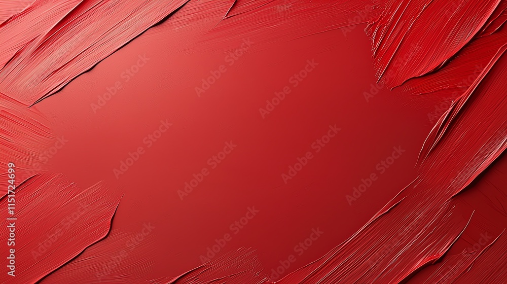 Poster Abstract red textured background with brush strokes creating a dynamic and vibrant pattern, ideal for design projects.
