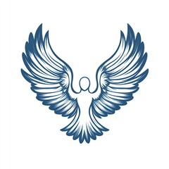 Obraz premium Stylized bird with large wings, minimalist design.