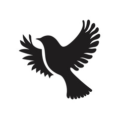 Elegant Nightingale Silhouette Vector Illustration | Bird Design
