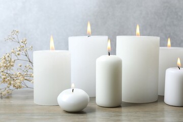 Beautiful composition with candles on the table