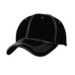 Fototapeta premium Vector Illustration of a Blank Black Baseball Cap