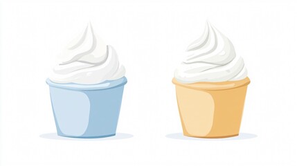 Sour Cream Cup Vector Isolated Illustration - Professional Graphic Design Element