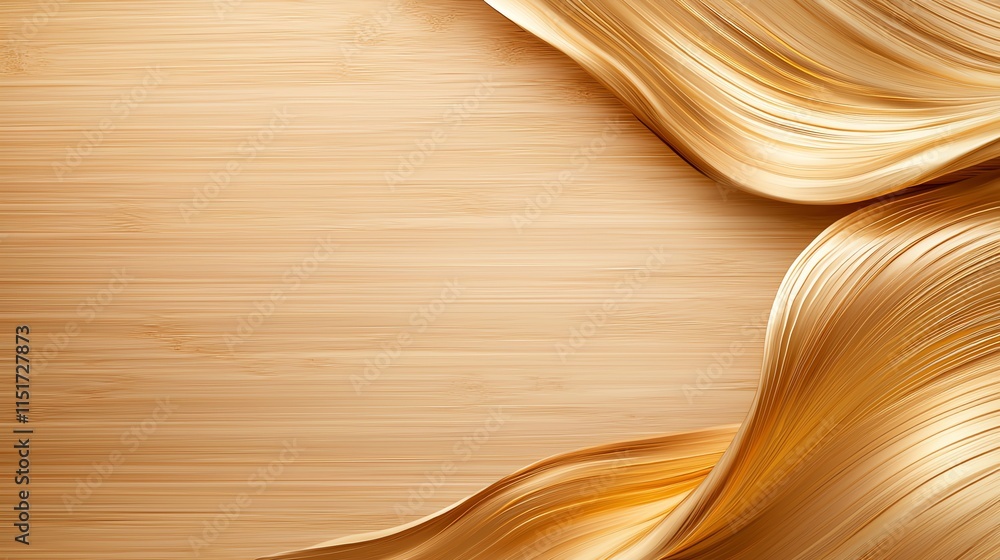 Poster abstract golden waves flowing across a textured background, creating a sense of movement and eleganc