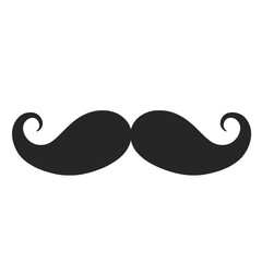 Simple black mustache icon on white background.